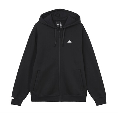 adidas 连帽拉链加绒加厚运动休闲夹克 IV7607 山东jy仓