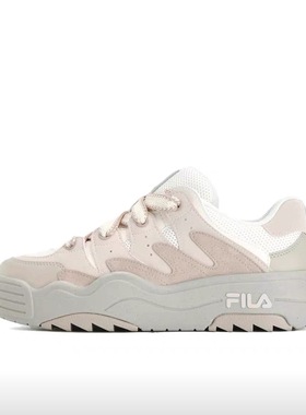 FILA/斐乐 Rosetta 系带 厚底增高运动休闲鞋 奶白/浅粉 湖北QD仓