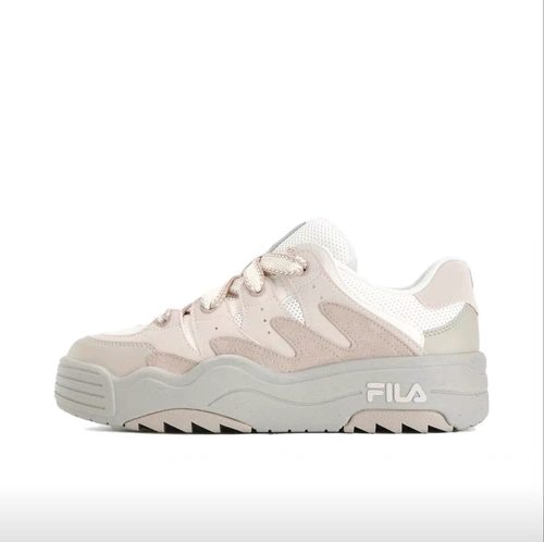 FILA/斐乐 Rosetta 系带 厚底增高运动休闲鞋 奶白/浅粉 湖北QD仓