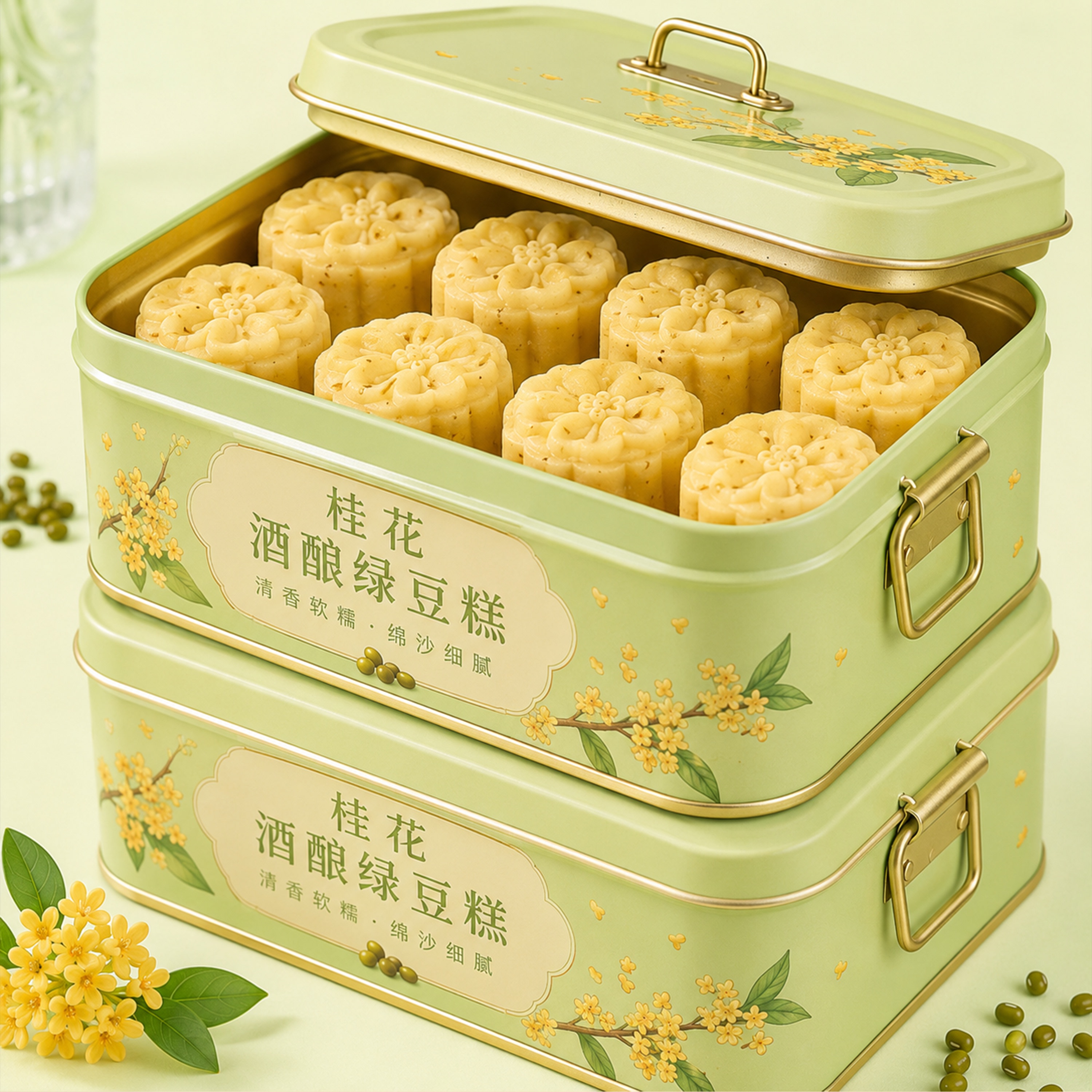 桂花酒酿绿豆糕老式正宗独立小包装官方旗舰店手工传统糕点礼盒装