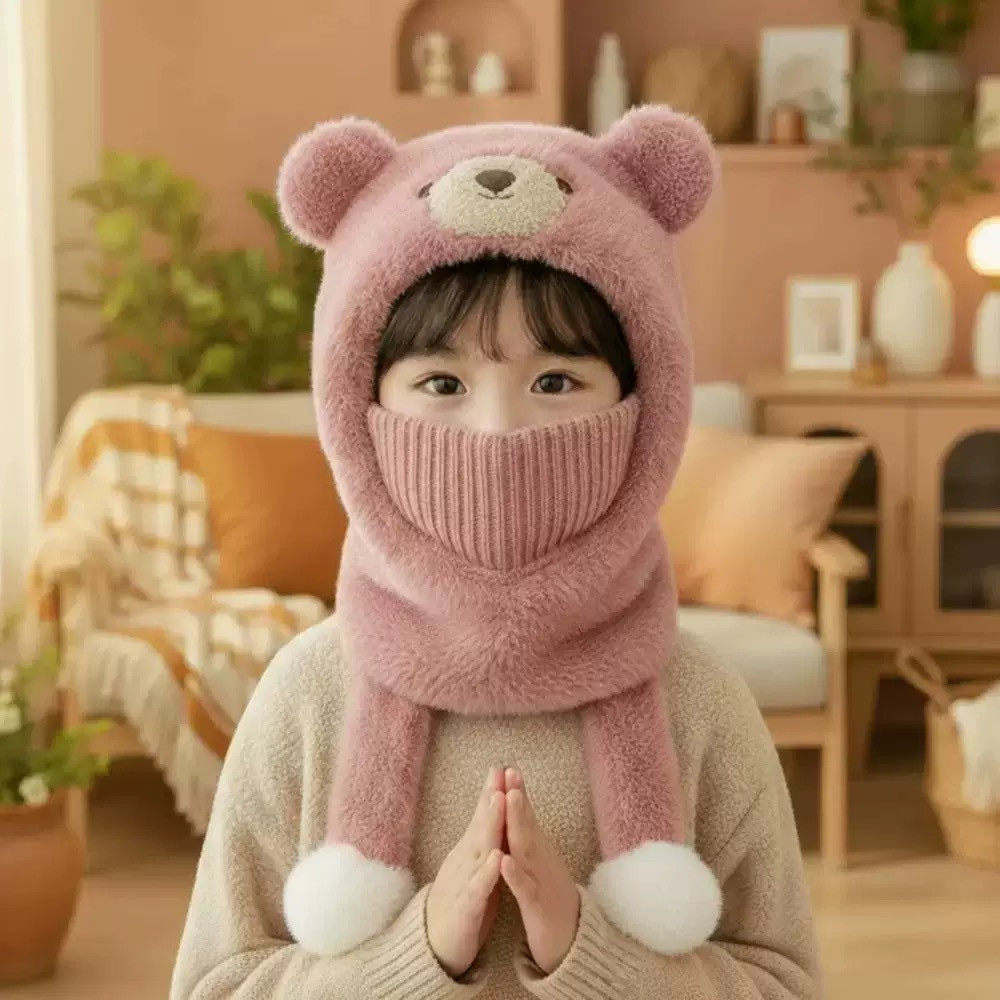 宝宝帽子围脖一体秋冬季儿童防风针织毛绒帽加厚男女童保暖套头帽,童装/婴儿装/亲子装,耳套/耳暖,淘宝优惠券,粉丝福利购,淘宝优惠卷