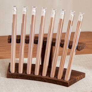 实木8孔香管架线香筒陈列架香桶置物支架香架香托摆件香筒展示架