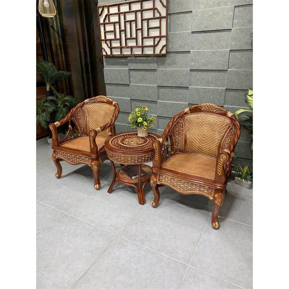 天然真藤椅三件套阳台茶桌椅组合老式腾椅单人滕编高靠背藤圈椅子,住宅家具,阳台椅,淘宝优惠券,粉丝福利购,淘宝优惠卷