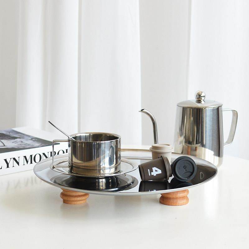 北欧ins风磁吸不锈钢高脚托盘组合桌面托盘摆件展示收纳盒置物架,收纳整理,桌面收纳盒,淘宝优惠券,粉丝福利购,淘宝优惠卷