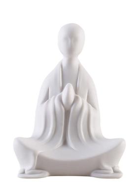 新中式无相佛小和尚陶瓷摆饰禅意人物工艺礼品摆饰客厅书房博古架