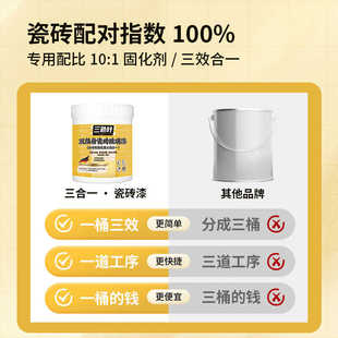 旧瓷砖地面卫生间改色厨房水性厕所刷地板聚氨酯防水翻新墙面喷漆