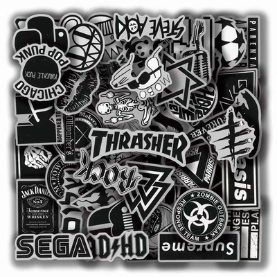 60张仿金属拉丝装饰防水贴纸时尚