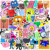 50张卡通梦岛之战Battle 饰笔记本手机壳眼镜盒手账保温杯吉他行李箱DIY防水贴纸 Island可爱贴纸装 for Dream