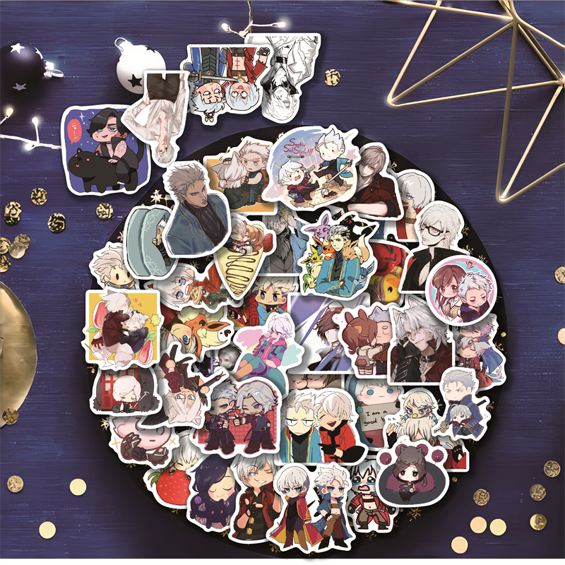 50张鬼泣动漫卡通装饰防水贴纸