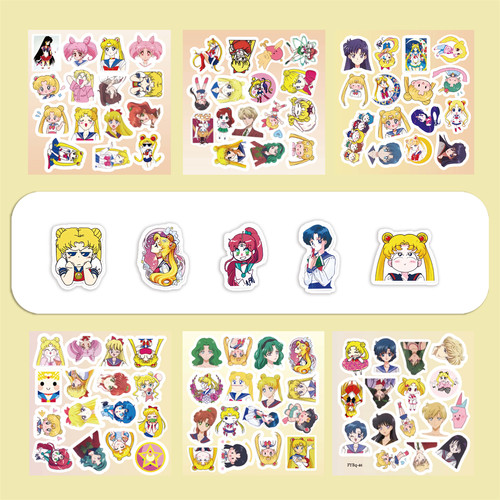 6张半切日漫美少女战士周边贴纸