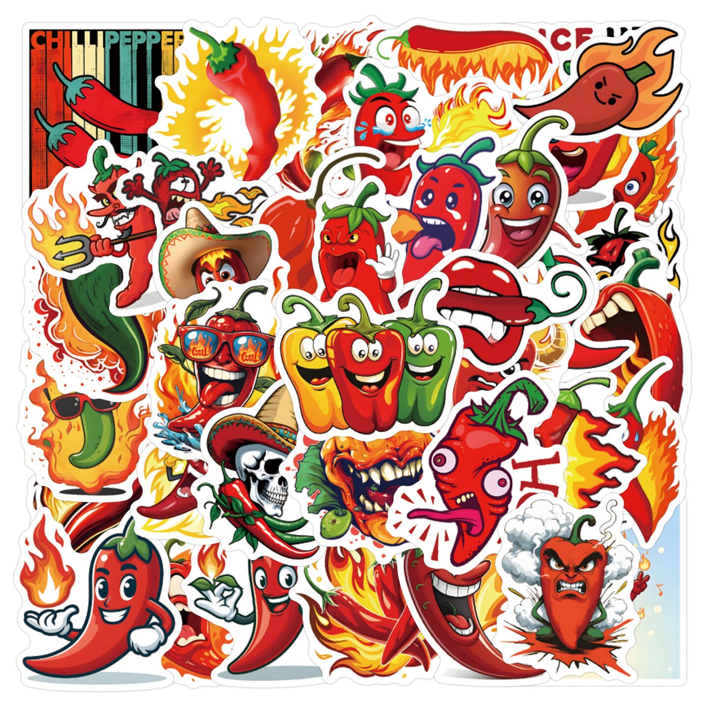 卡通chilipepper辣椒贴纸包趣味