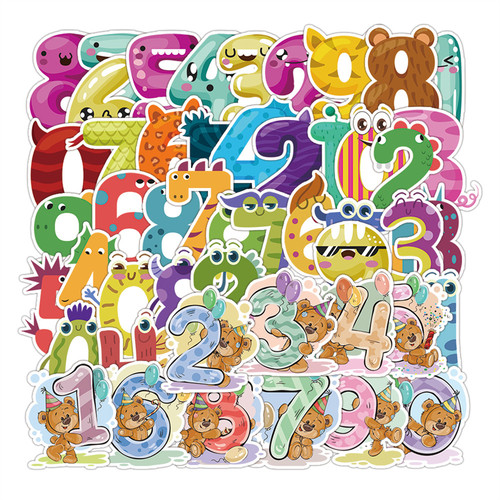 50张幼儿园早教益智数字装饰贴纸