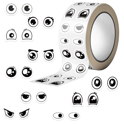 卡通可爱卷卷贴胶带卡通眼睛贴纸