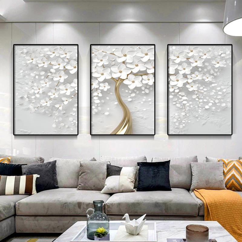 简约走代餐厅装饰画现玄关沙画厅廊客发房间墙纯洁招背财景树壁画图片