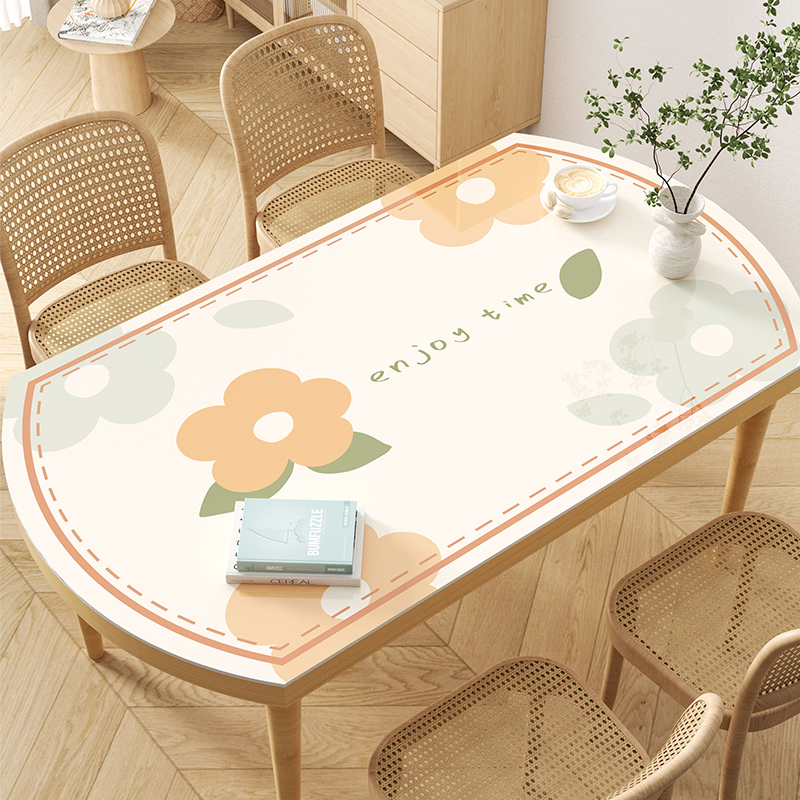 椭圆软玻璃pvc桌布免洗防水防油防烫小清新家用餐桌垫桌面保护垫