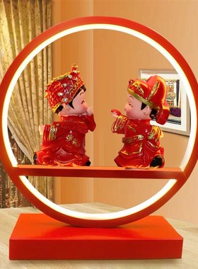 创意结婚台灯陪嫁灯用品婚房床头红色一对喜庆新婚送新人婚庆礼物