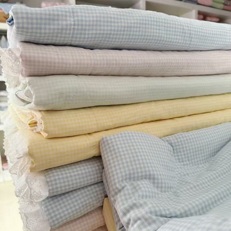 可水洗水洗棉夏凉被全棉纯棉格子单人双人夏被空调被棉花薄被子