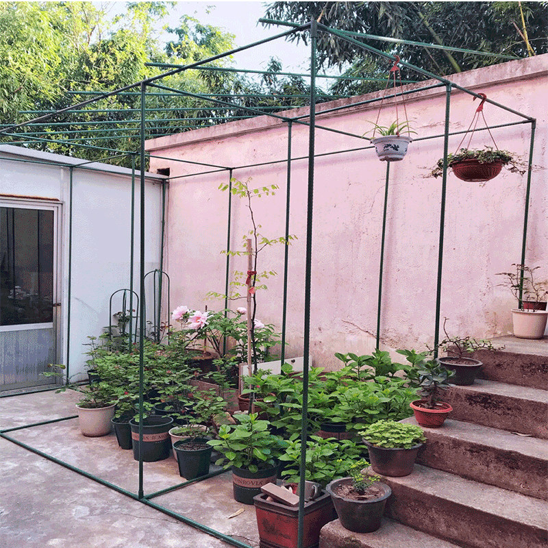 黄瓜番茄葡萄爬藤支架包塑钢管杆菜园支架爬藤花架园艺花卉支撑杆