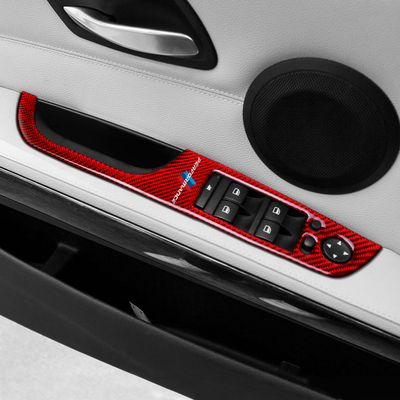 宝马老3系E90改装碳纤维车门拉手面板贴E92E93内装饰车窗门碗车贴