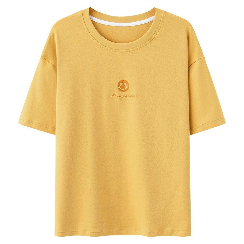 女士睡衣上衣单件女夏季新款纯棉短袖圆领薄款舒适可外穿家居服夏