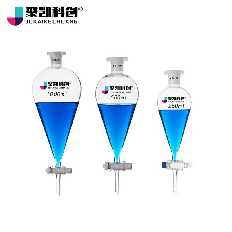 梨形分液漏斗玻璃四氟活塞聚四氟塞子聚四氟乙烯油液分离器梨型球