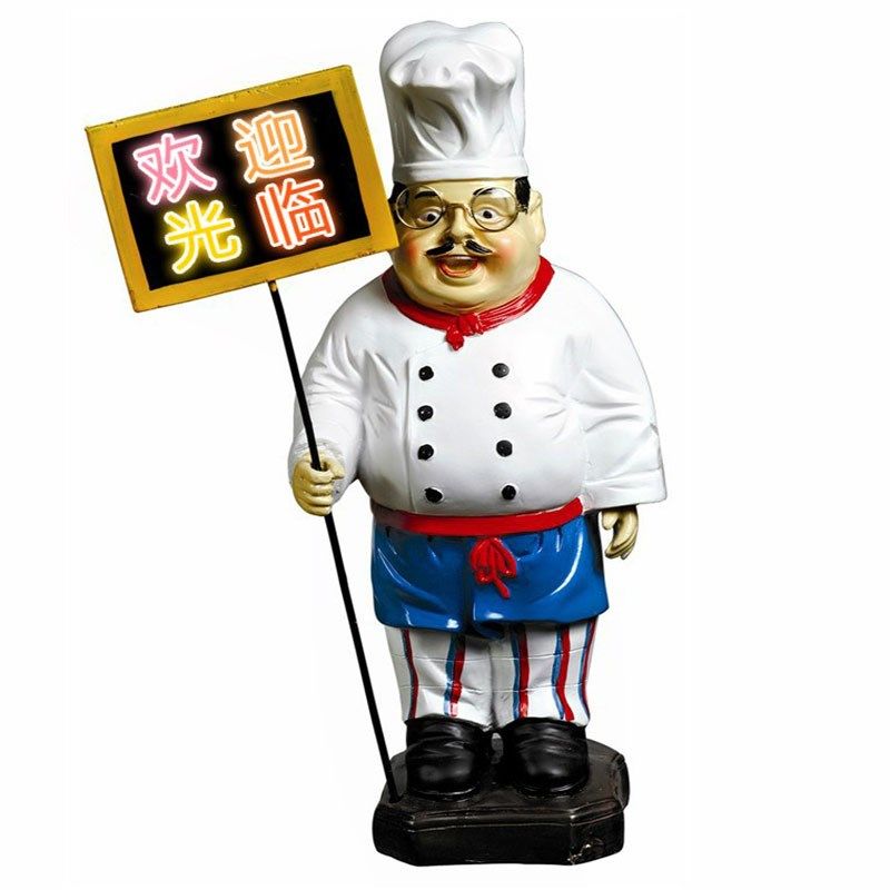定制麻辣烫涮锅烧烤串店口迎宾卡通厨师雕塑火锅小吃雕像门厅摆件