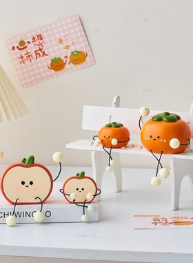 可爱一家四口吊脚娃娃小摆件客厅电视柜书柜墙上置物架家居装饰品