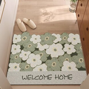 花朵花卉入户丝圈地垫卡通进门玄关脚垫刮泥蹭土门垫超防滑可裁减