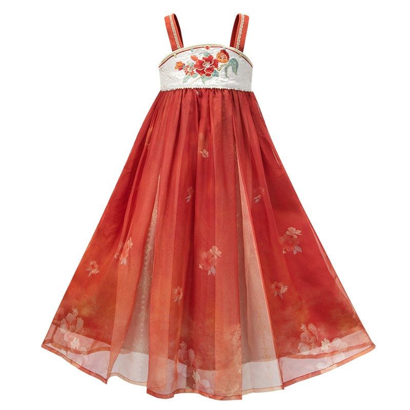 观山见女童汉服2025夏季季儿童国风唐装女孩古装演出服吊带连衣裙,童装/婴儿装/亲子装,汉服,淘宝优惠券,粉丝福利购,淘宝优惠卷