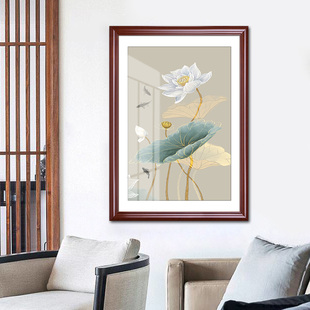 新中式电表箱的装饰画竖版遮挡电箱配电箱电闸盒家用大尺寸九鱼图