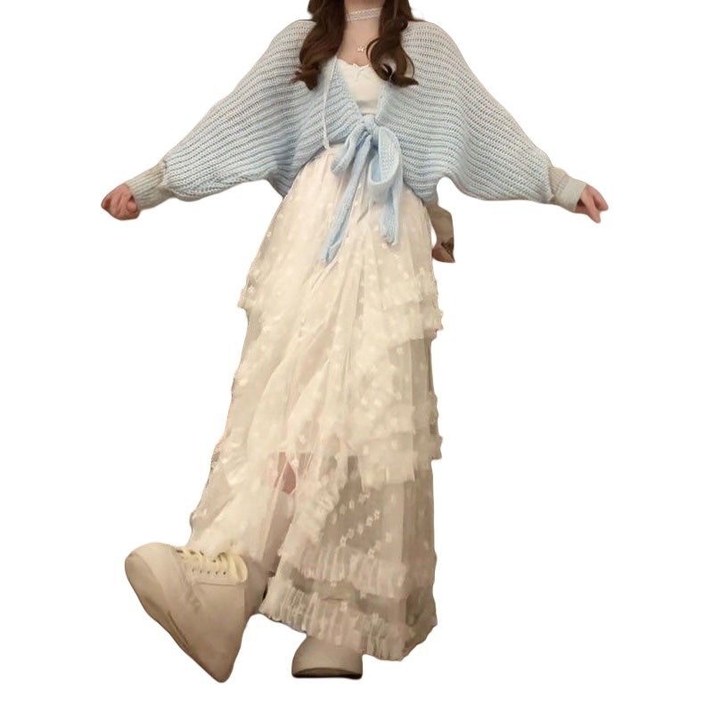 春季浪漫校园少女风内搭吊带+蓬蓬半身长裙+奶蓝色开衫【三件套】,女装/女士精品,时尚套装,淘宝优惠券,粉丝福利购,淘宝优惠卷