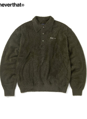thisisneverthat®SCT-Logo Shaggy Knit Polo秋冬毛绒针织上衣