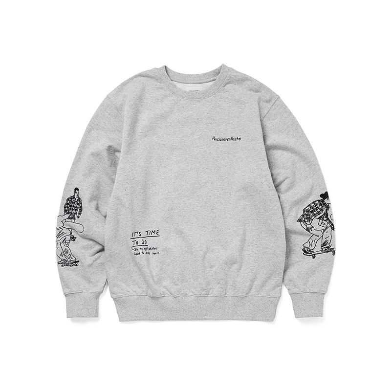 圆领背后字母印花潮玩艺套头卫衣