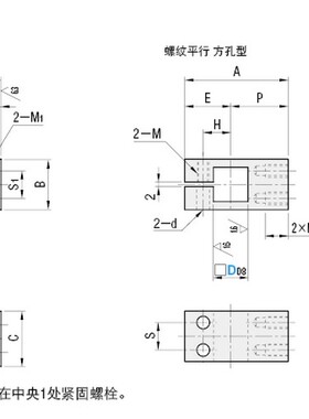 支柱固定夹方孔带螺纹垂直/带螺纹平行BMNQ NMNQ AMNQ BQMQ NQMQ