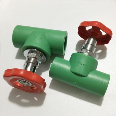 PPR截止阀加厚铜阀芯水阀开关 PPR热熔管阀门20/25/32 绿色4分6分