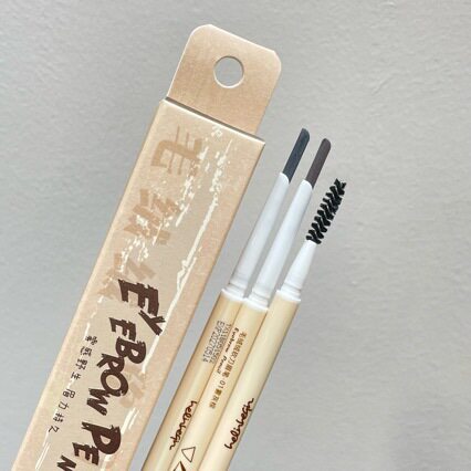 新品~好伶好倩毛绒绒砍刀自动双头带刷 烟灰棕色咖啡色眉笔