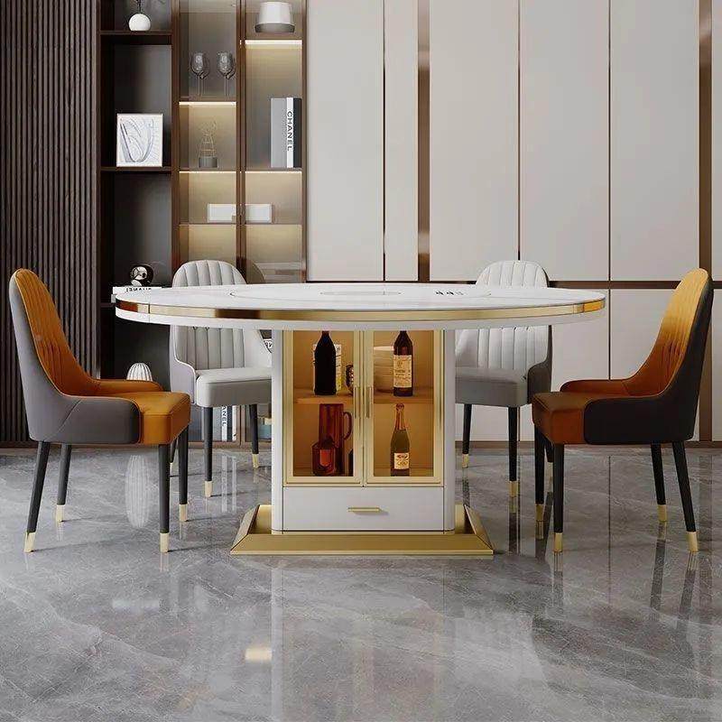 202新款可伸缩变圆桌板餐桌椅5组合内嵌电磁CAS炉转盘岩圆家用形,商业/办公家具,餐桌椅系列,淘宝优惠券,粉丝福利购,淘宝优惠卷