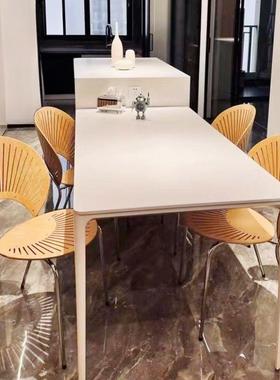 意式用小VYT49户型轻奢铝合金岩板餐椅组合代简约长家现方形吃桌