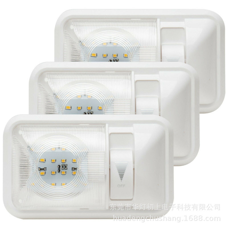 可控调光开关12V圆形透镜24led房车阅读灯汽车内饰灯船舱照明灯