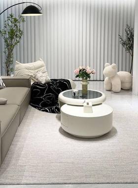 茶几家用电客厅小户FND型玻璃轻奢现组代简油约意式网红奶圆形视