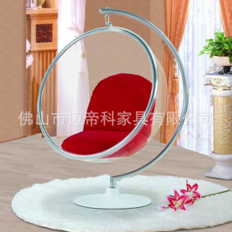 网红懒人秋千落地泡泡椅亚克力透明玻璃室内吊篮家用阳台半球椅