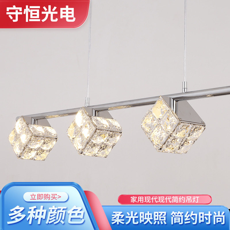 新款轻奢魔方水晶楼梯吊灯别