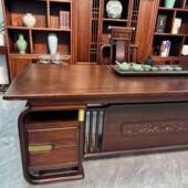 新中式 桌大气厚重董事长总理书桌书柜办公桌经 新020老板裁桌总款