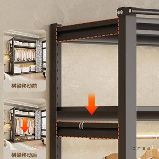 衣柜简易用组装卧室家金属框架货架洞洞钢板制出房用衣985服收纳