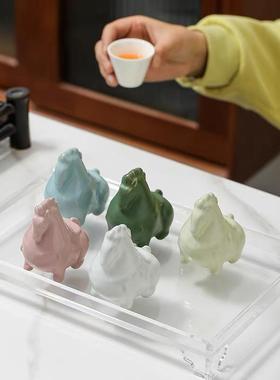 西安博物馆文创陶瓷唐马茶宠摆件汝窑开片创意复古风家居摆件礼物