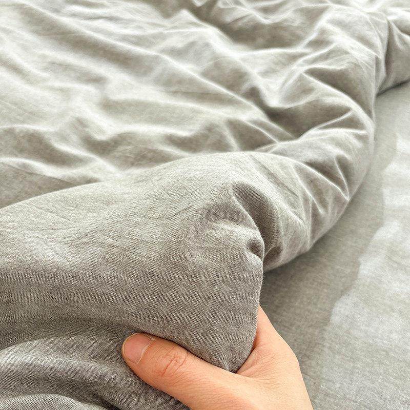 水洗棉烟雾灰单件全棉床单被单100%棉纯色床笠超柔软可配三四件套