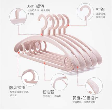 加厚宽肩不起包大号转头衣架头可旋转家用挂衣防滑无痕防肩角衣撑