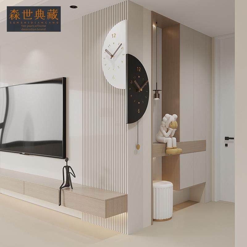 2025年新款双面转角挂钟家用客厅现代北欧拐角创意时钟阳角钟表