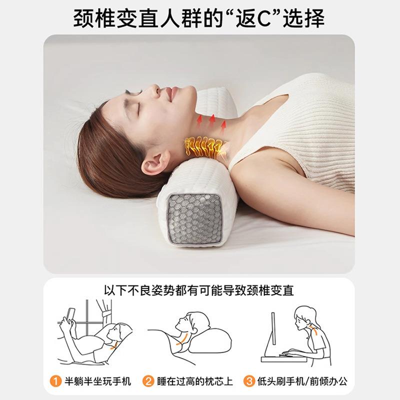 颈椎专用全荞麦壳小枕头护颈椎助睡眠单人圆柱颈椎硬枕睡觉护颈枕
