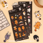 招吉猫橘猫可爱手工diy防水PVC贴纸手机笔记本无痕装 饰手账贴